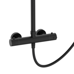 Arezzo Deluxe Cool Touch Round Thermostatic Shower (300mm Head - Matt Black) -Ideal Standard Store azr2ct d4