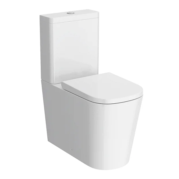 Arezzo Square BTW Close Coupled Rimless Toilet With Soft Close Seat 8 Arezzo Square BTW Close Coupled Rimless Toilet With Soft Close Seat - Image 6