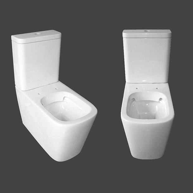 Arezzo Square BTW Close Coupled Rimless Toilet With Soft Close Seat 7 Arezzo Square BTW Close Coupled Rimless Toilet With Soft Close Seat - Image 5
