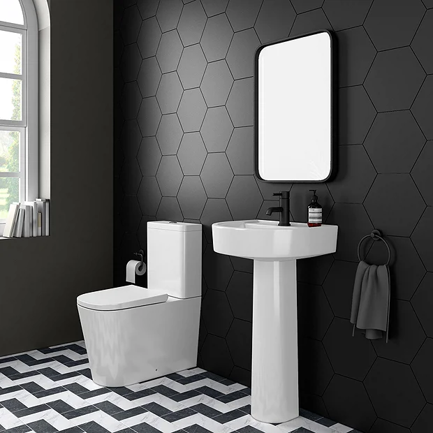 Arezzo Square BTW Close Coupled Rimless Toilet With Soft Close Seat 3 Arezzo Square BTW Close Coupled Rimless Toilet With Soft Close Seat