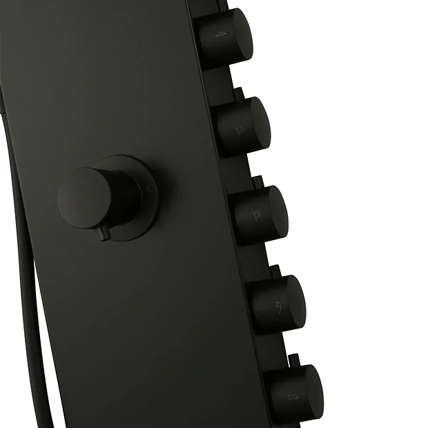 Arezzo Shower Tower Panel - Matt Black (Thermostatic) 6 Arezzo Shower Tower Panel - Matt Black (Thermostatic) - Image 4