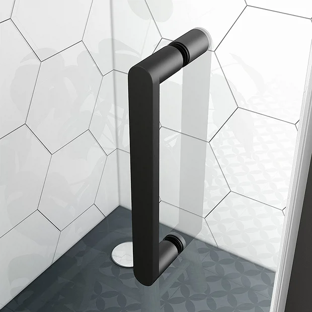 Toreno Matt Black 1200 X 800mm Sliding Door Shower Enclosure + Slate Effect Tray 6 Toreno Matt Black 1200 X 800mm Sliding Door Shower Enclosure + Slate Effect Tray - Image 4