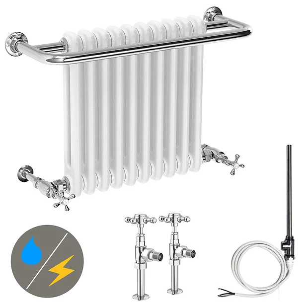 Bromley Traditional Wall Hung Towel Rail Radiator (incl. Valves + Electric Heating Kit) 3 Bromley Traditional Wall Hung Towel Rail Radiator (incl. Valves + Electric Heating Kit) - Image 2