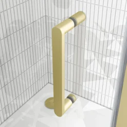 Toreno Brushed Brass 1000 X 900mm Sliding Door Shower Enclosure Without Tray