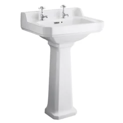 Carlton High Level Bathroom Suite - High Level Toilet Inc. 2TH Basin + Pedestal -Ideal Standard Store carltonhighlevelbathroomsuite detail2