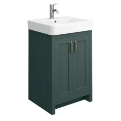 Chatsworth Traditional Green Double Basin Vanity + Cupboard Combination Unit -Ideal Standard Store cgrn142pk d5