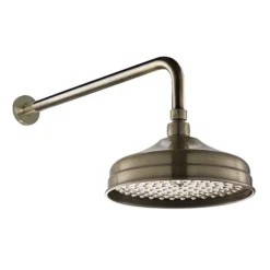 Chatsworth 1928 Antique Brass Traditional Shower W. Concealed Valve, 8" Head + Slide Rail Kit -Ideal Standard Store ch63vabpk2 d3
