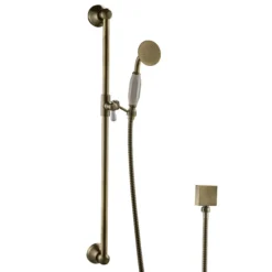 Chatsworth 1928 Antique Brass Traditional Shower W. Concealed Valve, 8" Head + Slide Rail Kit -Ideal Standard Store ch63vabpk2 d4