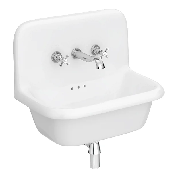 Chatsworth 600mm Roll Top Wall Hung Basin With Upstand Gloss White 5 Chatsworth 600mm Roll Top Wall Hung Basin With Upstand Gloss White - Image 3