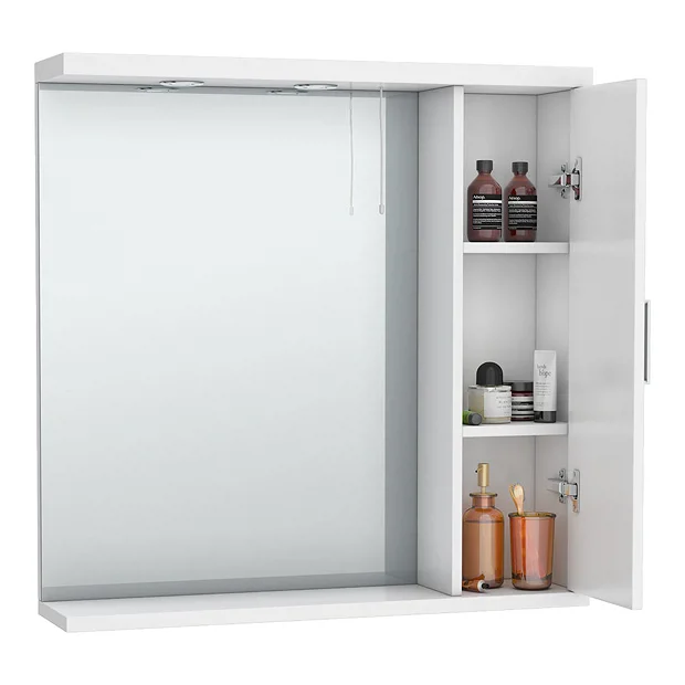 Cove White Illuminated Mirror Cabinet (750mm Wide) 3 Cove White Illuminated Mirror Cabinet (750mm Wide)
