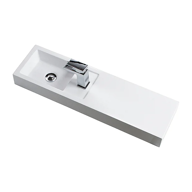 Valencia 800mm Wall Hung Polymarble Basin With Integrated Shelf 5 Valencia 800mm Wall Hung Polymarble Basin With Integrated Shelf - Image 3