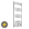 Reina Capo H1200 X W600mm Chrome Flat Electric Towel Rail - ON/OFF Element -Ideal Standard Store cps0840cs l
