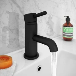 Arezzo Round Matt Black Basin Mono Mixer Tap 10 Arezzo Round Matt Black Basin Mono Mixer Tap -Ideal Standard Store cru20blk detail2