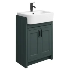 Chatsworth Traditional Green Semi-Recessed Vanity Unit W. Matt Black Handles + Toilet Package 9 Chatsworth Traditional Green Semi-Recessed Vanity Unit W. Matt Black Handles + Toilet Package -Ideal Standard Store csr6wcgrnmb d1