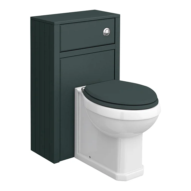 Chatsworth Traditional Green Semi-Recessed Vanity Unit W. Matt Black Handles + Toilet Package 6 Chatsworth Traditional Green Semi-Recessed Vanity Unit W. Matt Black Handles + Toilet Package - Image 4