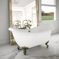 Earl 1750 Double Ended Roll Top Slipper Bath + Antique Brass Leg Set -Ideal Standard Store earl1750ab lrg3