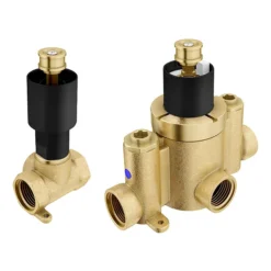 Arezzo Matt Black Concealed Individual Diverter + Thermostatic Control Shower Valve -Ideal Standard Store egaz39ab d2