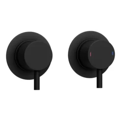 Arezzo Matt Black Concealed Individual Diverter + Thermostatic Control Shower Valve -Ideal Standard Store egaz39abnd2