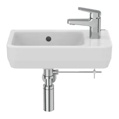 Ideal Standard I.Life S 450mm Wall Hung Right Hand 1TH Washbasin + Chrome Bottle Trap 11 Ideal Standard I.Life S 450mm Wall Hung Right Hand 1TH Washbasin + Chrome Bottle Trap -Ideal Standard Store isil45wh d3