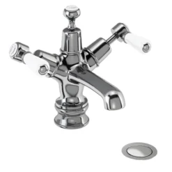 Burlington Kensington Regent - Chrome Basin Mixer Tap With Click-Clack Waste -Ideal Standard Store ker6l