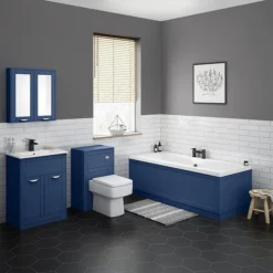 Keswick Blue 600mm Traditional Wall Hung 2 Door Mirror Cabinet -Ideal Standard Store kesblu2dm d1