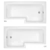Milan Shower Bath - 1500mm L Shaped With Hinged Screen + Panel -Ideal Standard Store l1500hs detail1