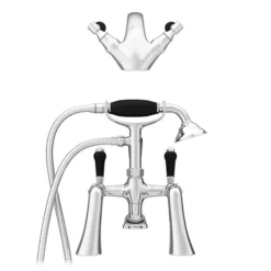 Lancaster Black Traditional Tap Package (Bath + Basin Tap) -Ideal Standard Store lancbpk n d4