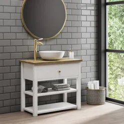 Lancaster Traditional Brushed Brass Tall Mono Basin Mixer -Ideal Standard Store lbb8td3