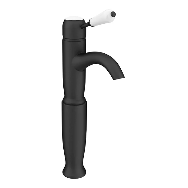 Lancaster Traditional Matt Black Tall Mono Basin Mixer Tap 5 Lancaster Traditional Matt Black Tall Mono Basin Mixer Tap - Image 3
