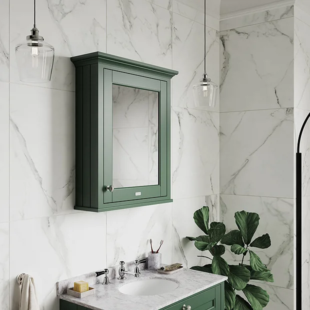 Old London 600mm Mirror Cabinet - Hunter Green 3 Old London 600mm Mirror Cabinet - Hunter Green