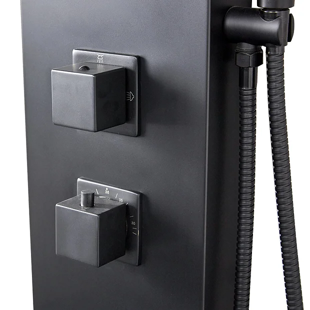 Milan Shower Tower Panel - Matt Black (Thermostatic) 8 Milan Shower Tower Panel - Matt Black (Thermostatic) - Image 6