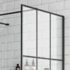 Arezzo 1950mm Matt Black Grid Wetroom Screen + Support Arm 1 Arezzo 1950mm Matt Black Grid Wetroom Screen + Support Arm -Ideal Standard Store mbg d3