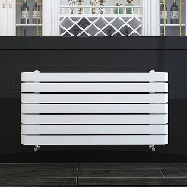 Milan Curved White 1000 X 500 Horizontal Designer Flat Panel Heated Towel Rail 5 Milan Curved White 1000 X 500 Horizontal Designer Flat Panel Heated Towel Rail - Image 3