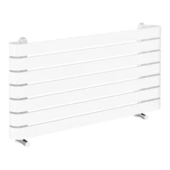 Milan Curved White 1000 X 500 Horizontal Designer Flat Panel Heated Towel Rail