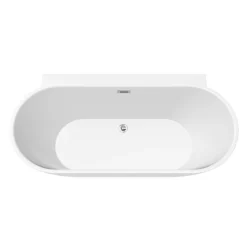 Mileto 1700 X 800 Curved Back To Wall Modern Bath With Chrome Waste -Ideal Standard Store mfb61c d3