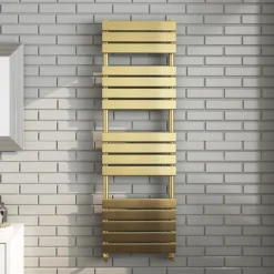 Arezzo Brushed Brass 1600 X 500 Heated Towel Rail -Ideal Standard Store mil16bbd1