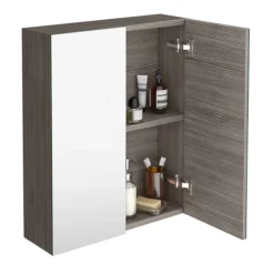 Brooklyn 600mm Grey Avola Bathroom Mirror Cabinet - 2 Door 10 Brooklyn 600mm Grey Avola Bathroom Mirror Cabinet - 2 Door -Ideal Standard Store mod523 d1