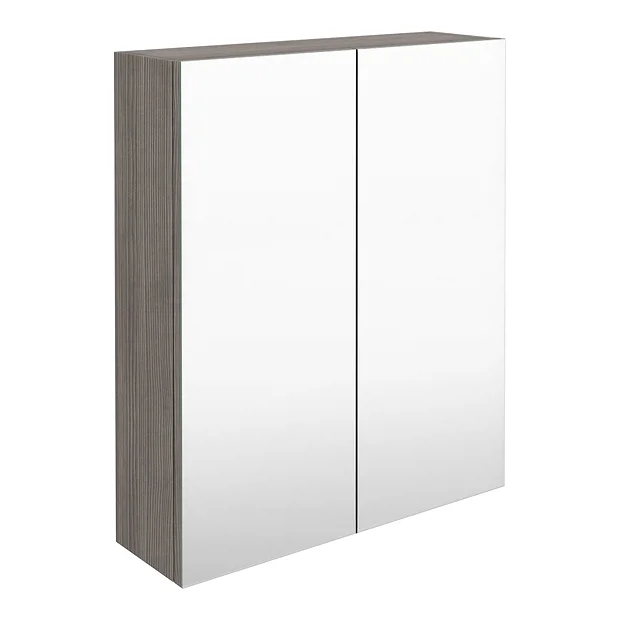 Brooklyn 600mm Grey Avola Bathroom Mirror Cabinet - 2 Door 3 Brooklyn 600mm Grey Avola Bathroom Mirror Cabinet - 2 Door - Image 2