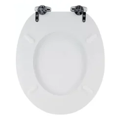 Toreno High Gloss White MDF Bottom Fixing Soft Close Toilet Seat With Chrome Hinges -Ideal Standard Store msc020 detail2