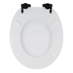 Toreno High Gloss White MDF Bottom Fixing Toilet Seat Matt Black Hinges 9 Toreno High Gloss White MDF Bottom Fixing Toilet Seat Matt Black Hinges -Ideal Standard Store msc020nmb d2
