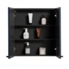 Montrose 600mm Indigo Blue Mirrored Cabinet With Matt Black Handles -Ideal Standard Store mtmrmimb d2