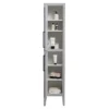 Montrose Dove Grey Tall Storage Unit With Matt Black Handles -Ideal Standard Store mtumgmb d2