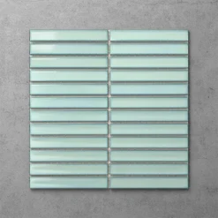 Otsu Kit-Kat Mosaic Tile Sheet Gloss Light Teal - 295 X 295mm -Ideal Standard Store otkkglt l2