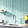 Otsu Kit-Kat Mosaic Tile Sheet Gloss Light Teal - 295 X 295mm -Ideal Standard Store otkkglt d2