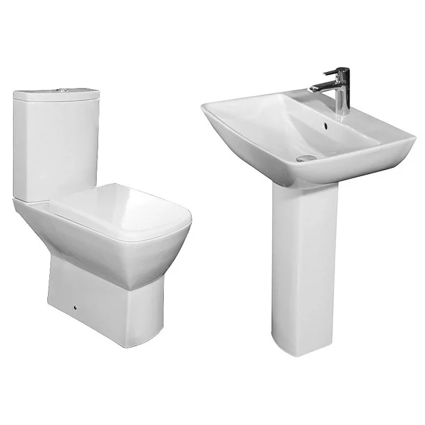 RAK Summit 4 Piece Suite - Close Coupled WC & 60cm Basin 1TH & Pedestal 3 RAK Summit 4 Piece Suite - Close Coupled WC & 60cm Basin 1TH & Pedestal