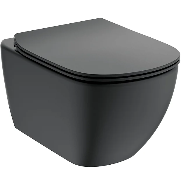 Ideal Standard Tesi Silk Black AquaBlade Wall Hung WC + Soft Close Seat 4 Ideal Standard Tesi Silk Black AquaBlade Wall Hung WC + Soft Close Seat - Image 2