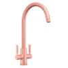 Rangemaster Intense Brushed Copper Dual Lever Kitchen Tap -Ideal Standard Store tid1bc l