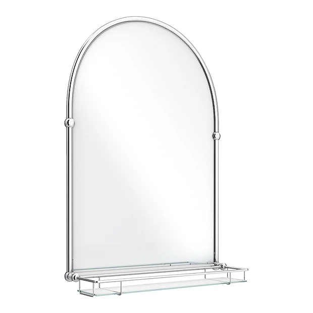 Chatsworth Traditional 700 X 490mm Arched Mirror With Glass Shelf - Chrome 3 Chatsworth Traditional 700 X 490mm Arched Mirror With Glass Shelf - Chrome