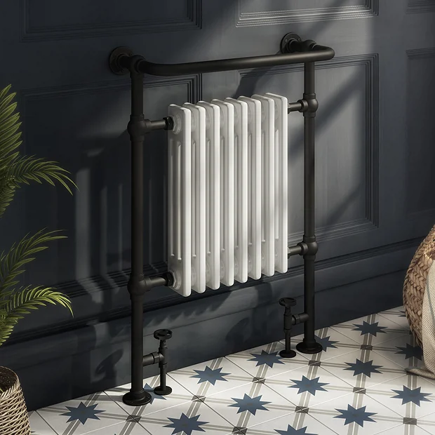 Chatsworth Savoy Matt Black Traditional Heated Towel Rail Radiator 4 Chatsworth Savoy Matt Black Traditional Heated Towel Rail Radiator - Image 2