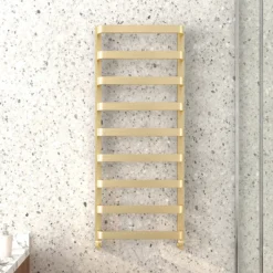 Venice Brushed Brass Designer Heated Towel Rail (500 X 1200mm) 8 Venice Brushed Brass Designer Heated Towel Rail (500 X 1200mm) -Ideal Standard Store venbb125d1